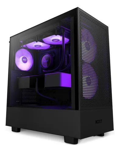 Gabinete Nzxt H5 Flow Rgb Cristal Templado Mid Tower Atx Ngo Color Negro