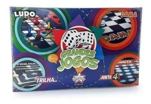 Jogo de Tabuleiro Grandes Jogos Ludo Dama Junta 4 Trilha Big Star