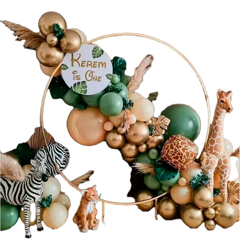 Arco Globos Selva Jirafa Decoración Animales Salvajes