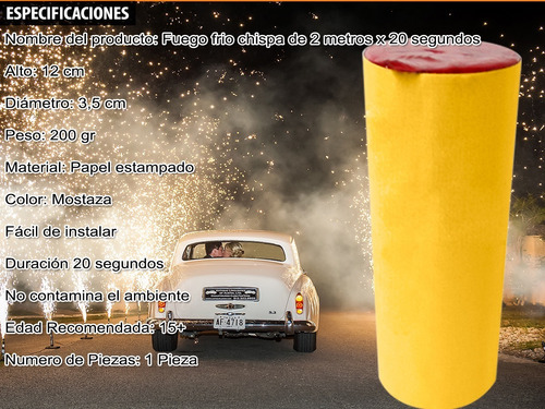 Imagen 8 de 10 de Velas Cumpleaños Fiestas Evento 2m X 20seg Luces Fuego Frio