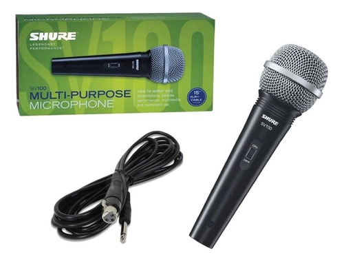 Microfono Profesional Con Cable Vocal Sv100 Shure Original
