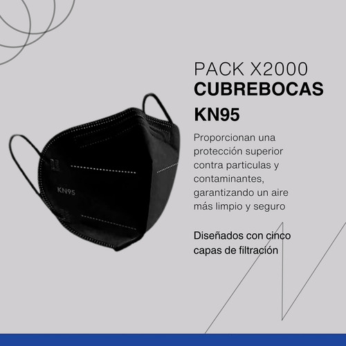 1000 Cubrebocas Kn95 Tapaboca Mascarilla 5 Capas Certificado