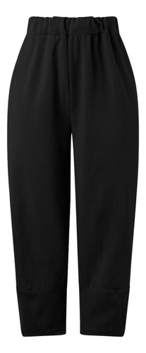Pantalones De Lino De Algodón De Talla Grande De Color De Ve