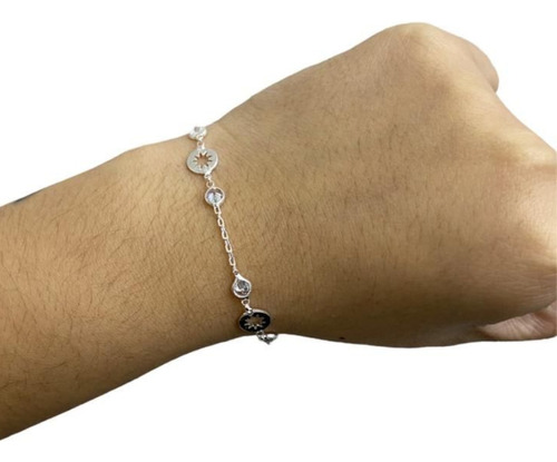 Pulsera Plata 925 Mujer Regalo Cubic Sol San Valentin