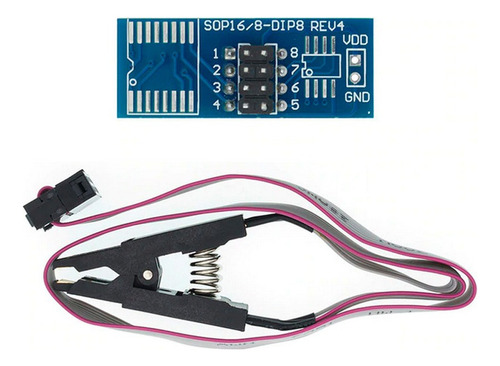 Set Programador Usb Ch341a Soic8 Sop8 Flash Eeprom Bios.