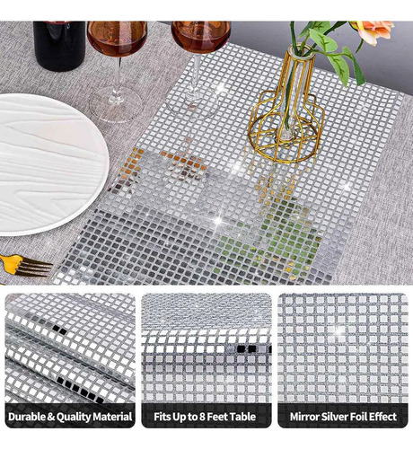 Cubierta De Mesa Metálica Con Purpurina Para Discoteca, Fies
