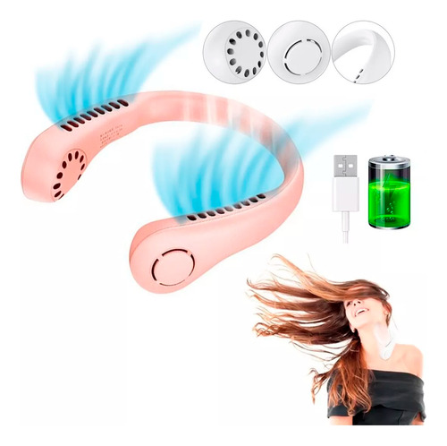 Ventilador De Cuello Portatil Sin Aspas Manos Libres Usb