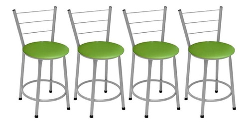 Kit de 4 banquetas Fortmix Lacado assento Verde