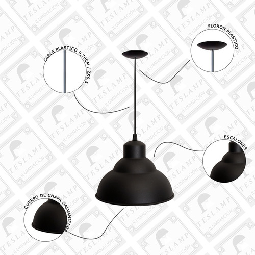 Pack X2 Lampara Colgante Galponero Industrial Vintage Led