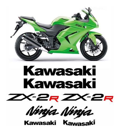 Faixa Emblema Adesivo Kawasaki Ninja 250r Zx 2r 25013 Zx2r