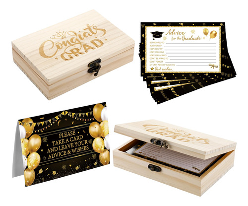 52 Tarjeta Deseo Consejo Para Fiesta Graduacion Caja Madera