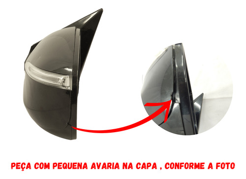 Retrovisor Santa Fé 2013 2014 2015 Com Rebatimento Esquerdo