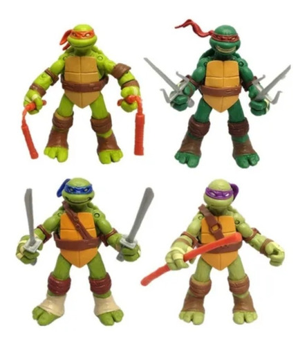 Set 4 Unidades Tortugas Ninjas 12 Cm