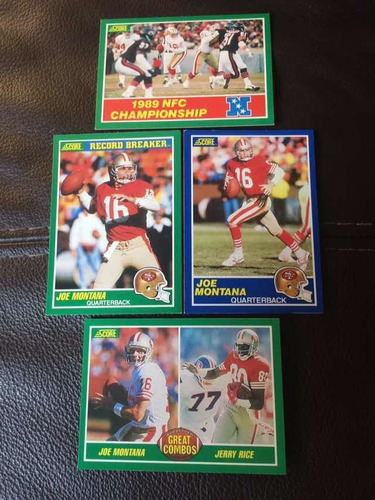 1989 Score Complete Set Joe Montana 49ers ( 4 )