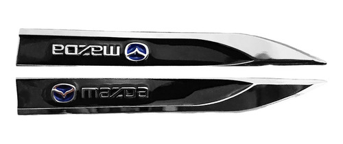 Par (2) Emblema Lateral Espadil Metal (flecha) Mazda Negro