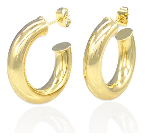 Elegantes Arracadas De 6.5mm De Grosor Con Chapa De Oro 18k!