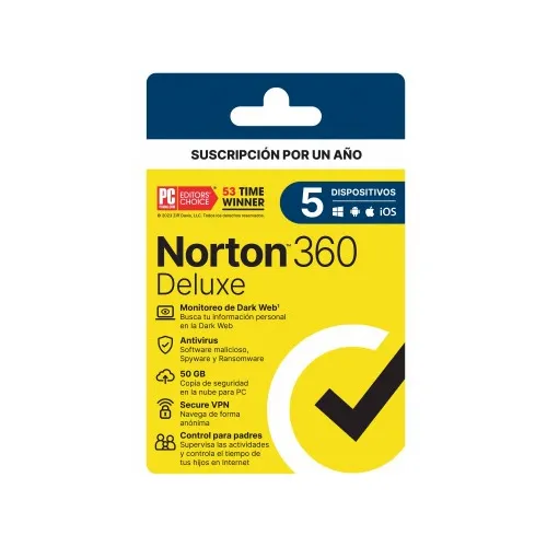 Antivirus NORTON 21443401 NORTON 360 DELUXE 5D 1A 21443401 - Código: 21443401 | Compra en Guadalajara