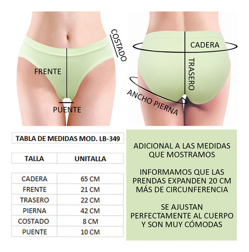 Bikini Panties Ropa Intima Lencería Mujer Microfibra 12 Pzas