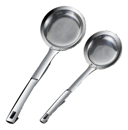 2 Coladores De Alimentos De Malla Fina De Acero Inoxidable