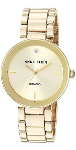 Reloj De Pulsera De Tono Dorado Con Esfera De Diamantes Ak /