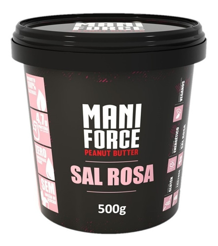 Maniforce Pasta De Amendoim Sal Rosa 500g Zero Açúcar