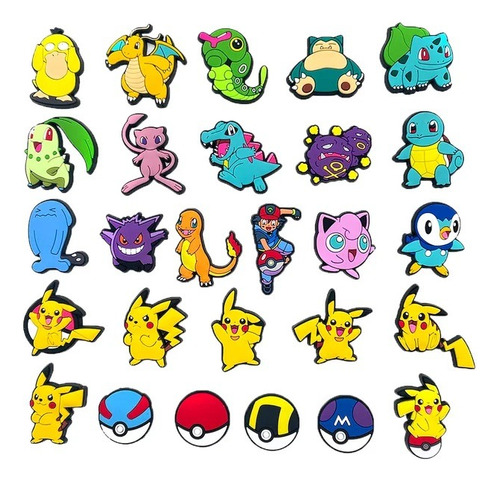 Broches Para Ropa, Crocs, Pines Pokemon, Anime 27 Piezas