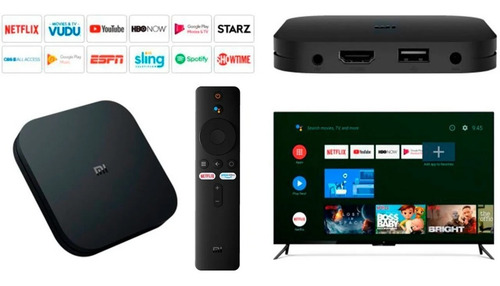Xiaomi Mi Box S 1a Geração 8gb 2gb Ram Preto Controle Voz Preto De Voz
