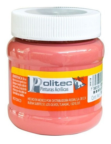 Pintura Acrilica Politec 250 Ml Acrilico Colores A Escoger Color Palo De Rosa 338