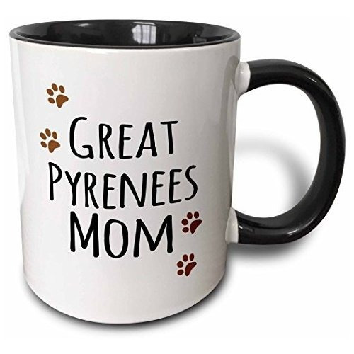 Taza Pyrenees Dog Mom, 11 Oz, Color Negro