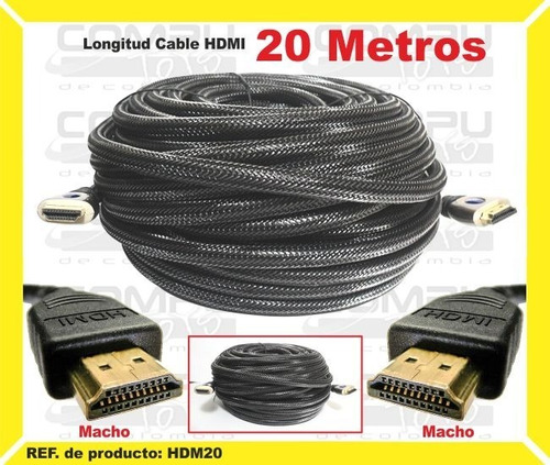Cable Hd Con Filtros Blindado 20 M Ref: Hdm20 Computoys Sas