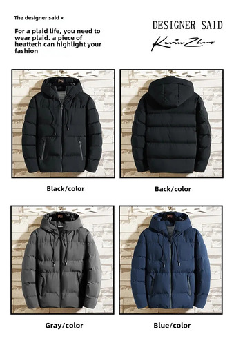 Chaqueta Acolchada De Algodón Con Capucha De Invierno Para H