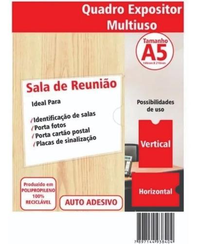 10 Display Porta Folha A5 Pp De Parede + Dupla Face 15x21cm
