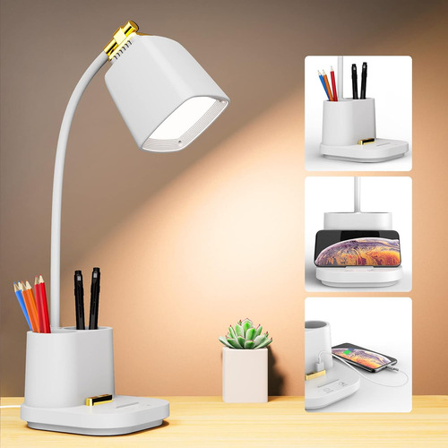 Lámpara De Escritorio Led Con Puerto De Carga Usb, Control