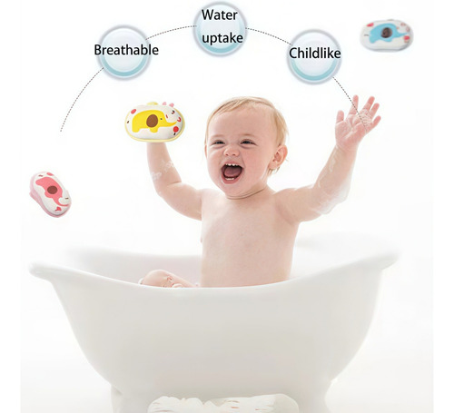 Esponja De Baño Suave Para Bebés, 3 Piezas