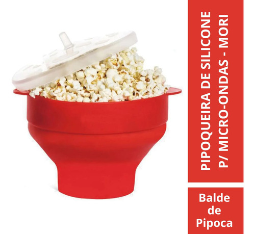 Pipoqueira Silicone Para Microondas Balde De Pipoca - Mori