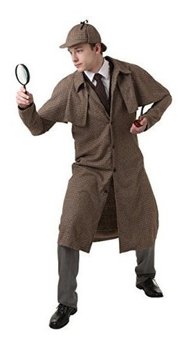 Sherlock Holmes Adulto Traje Grande De Brown.