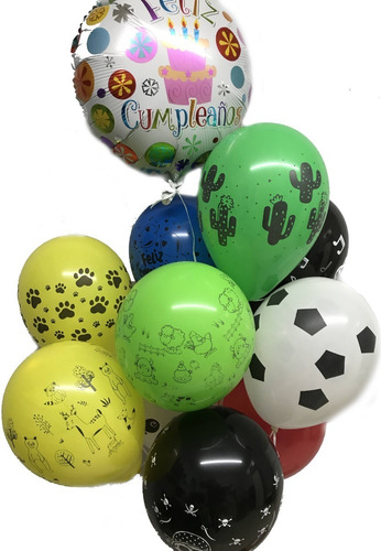 Globos Feliz Cumple Cumpleaños X10 Globelium