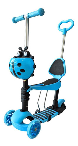 Patin Scooter Montable 3 Ruedas Asiento Bastonpush Infantil Color Azul