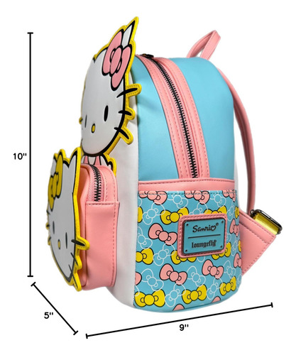 Mini Mochila Loungefly Hello Kitty Y Mimmy, Azul Y Rosa