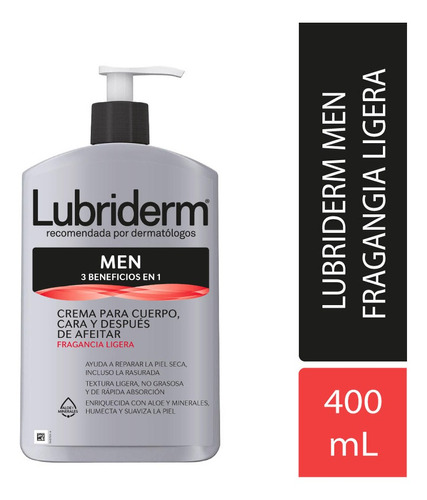 Lubriderm Men 3 En 1 X 400 Ml