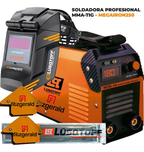 Soldadora Inverter Lusqtoff Iron 250 + Electrodos + Escuadra Anti Stick Maquina Soldar