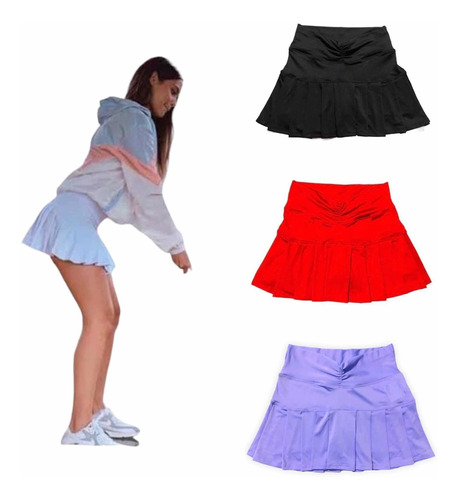 Short Falda Deportiva Para Dama Gym, Set 3 Piezas