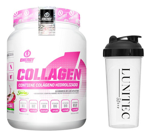 Colageno Energy Nutrition Collagen 500g Tropical + Shaker