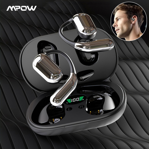 Auriculares Abiertos Q16 Bluetooth 5.3 Ows Negros Con Contro