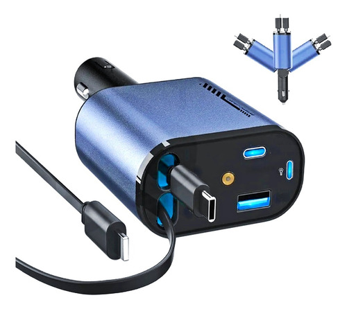 4 En 1 Cargador Retráctil De Coche De Carga Rápida De 120w