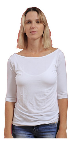 Remera Cuello Bote Térmica Antibacterial Bambu Protección Uv