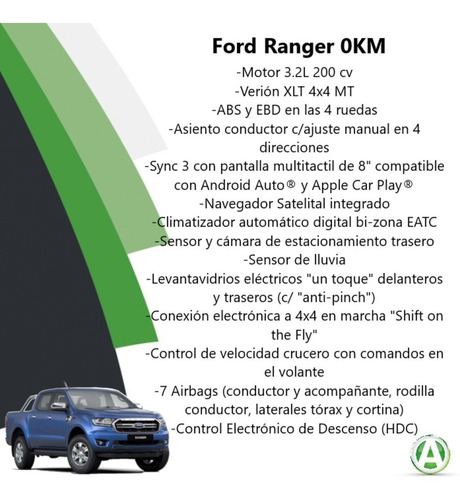 Ford Ranger Xlt Dc Mt 4x4 3.2 200 Cv 0 Km