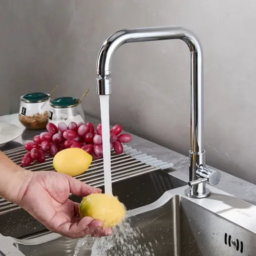 Torneira Para Cozinha Cromado Aço Inox Metal Bancada Mesa Gourmet Água Fria Prateado Brilhante