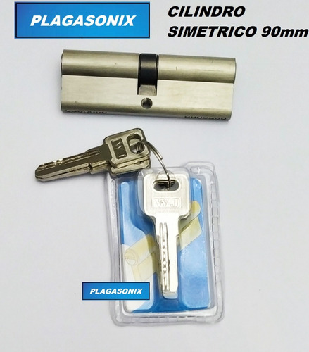 Imagen 3 de 10 de Cilindro Europerfil 90mm. 45/45 Simetrico Leva Llaves Obra