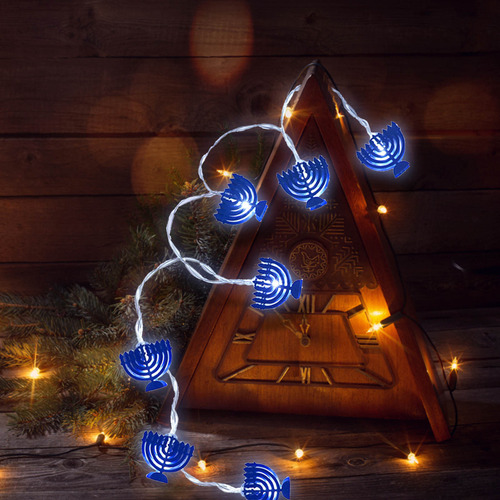 Candelabro Led Con 9 Velas Led De Hanukkah Con Forma De X Ni